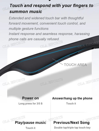 New Camera Control Smart Glasses Music Sunglasses Headphones Wireless Bluetooth Call Headset HIFI Audio glasses For Android HT30
