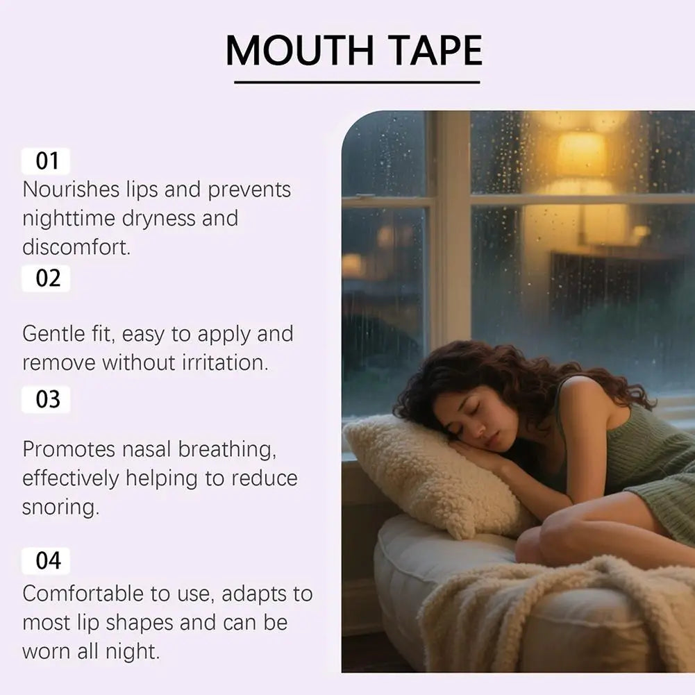 Mouth Tape Hydrating Moisturizing Correction Improve Sleeping Promote Breath Night Sleep Mouth Orthosis Tape Anti Snoring Portab