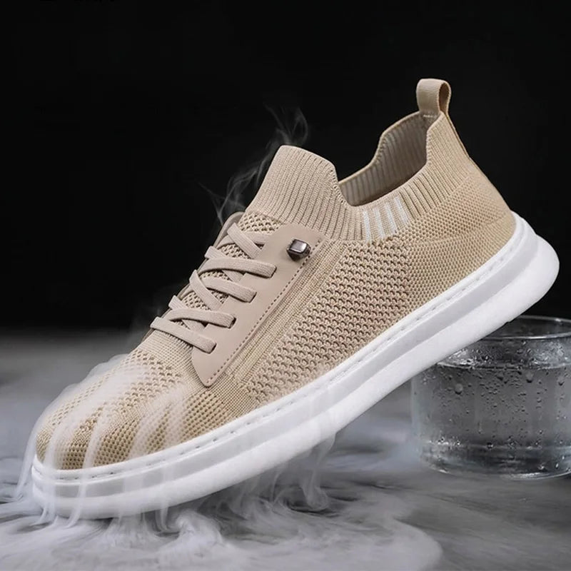 Comfortable Breathable Knitted Sport Shoes Men Soft Bottom Non Slip Mesh Flats Men Spring Summer Slip On Light Casual Loafers