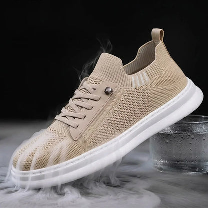 Comfortable Breathable Knitted Sport Shoes Men Soft Bottom Non Slip Mesh Flats Men Spring Summer Slip On Light Casual Loafers