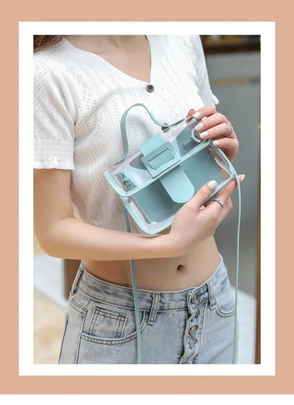 Transparent PVC Ladies' Jelly Bag, Summer Transparent Shoulder Crossbody Bag, Cute Kawaii Handbag