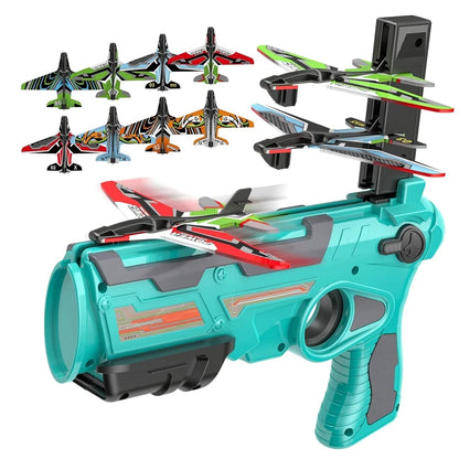 Airplane Launcher Toys for Kids Summer Outdoor Catapult Gun Foam Glider Flying Plane Toy  Game Gifts for Boys Novelty & Gag Toys