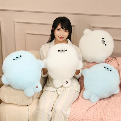 Chubby Cartoon Seal Plush Toys Cozy Soft Animal Hand Warmer Throw Pillow Office Nap Pillow Lovely Room Decor Xmas child Gift