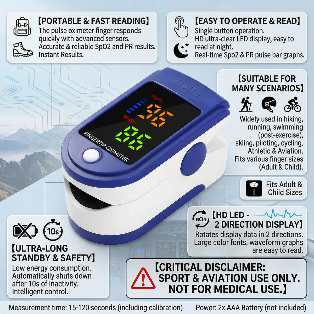 Household Medical Digital Ear Thermometer Baby Adult Fever Thermometer, Finger Pulse Oximeter Portable Health Monitoring Device