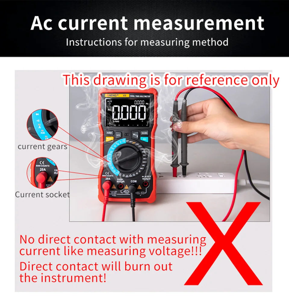 ANENG DM850 Automatic Digital Multimeter Professional Multimetro AC/DC Votage Tester 1999 Counts Ohm Ammeter Car Electric Tools