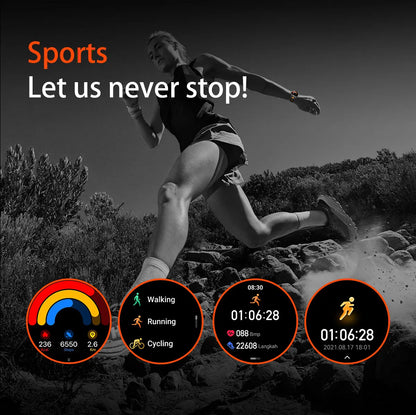 New 1400mAh Battery Sports Smart Watch 1.7” SOS+Flashlight Exercise Record Bluetooth Call Waterproof Health Watch For Android iO