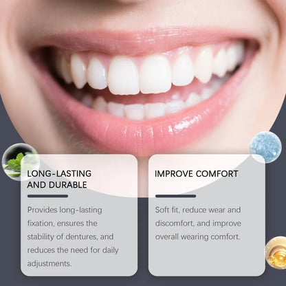 Comfort Denture Adhesives Glue Teeth Care Thermoplastic Denture Silicone Reline Kit Adhesive Cushion Friction Fixed Dentures.