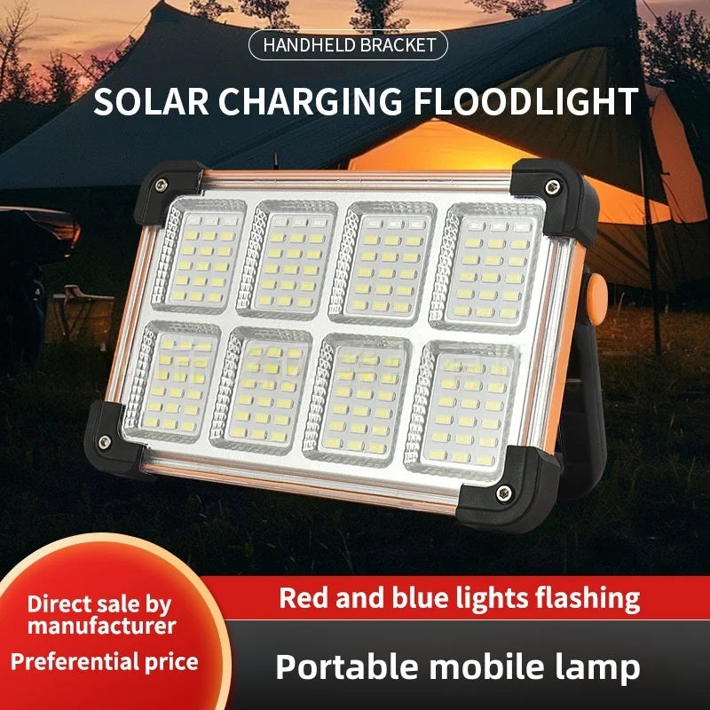 Solar outdoor lamp household waterproof glare large-capacity portable lamp high-power rechargeable magnetic emergency lamp