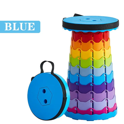 Telescopic Folding Camping Chair, Portable Foldable Camping Stool, Folding Beach Chair, Foldable Stool for Fishing Hiking Garden