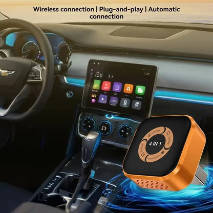 4in1 Wireless CarPlay Dongle Wireless Android Auto Adapter AI Smart Box Car Intelligent Systems For Car With Wired CarPlay