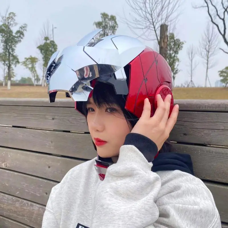 New AutoKing 1/1 Mk5 Iron Man Helmet Cosplay Voice Control Eyes with Light Model Toys for Adult Electric Wearable Christmas Gift