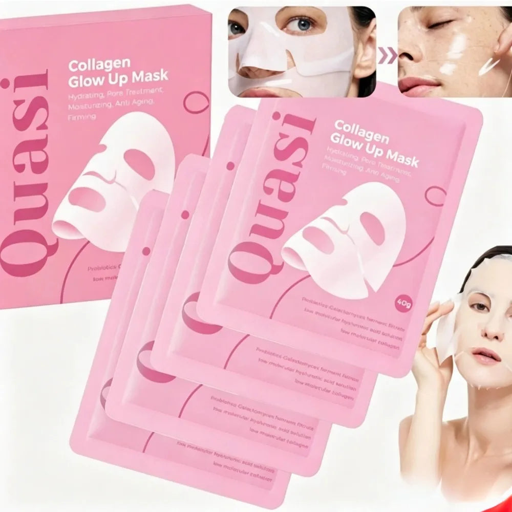 Korean Quasi Collagen Glow Up Mask 4pcs Set Moisturizing Firming Bio Collagen Overnight Masks Professional Night Repairing Mask