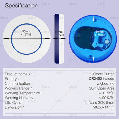 Ewelink Zigbee Smart Push Button Wireless Switch App Remote Control Automation Scenario Switch Work with Zigbee Gateway