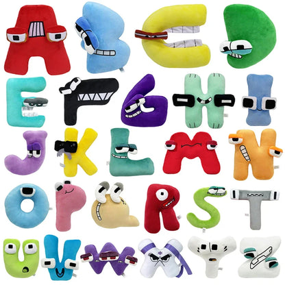 T Alphabet Lore Plush Toys Anime Doll Kawaii 26 English Letters Stuffed Toys Kids Enlightenment Montessori Plush Toy Doll Gifts