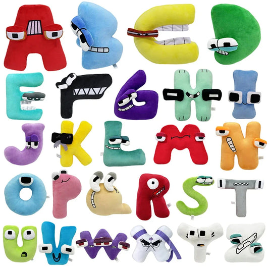 T Alphabet Lore Plush Toys Anime Doll Kawaii 26 English Letters Stuffed Toys Kids Enlightenment Montessori Plush Toy Doll Gifts