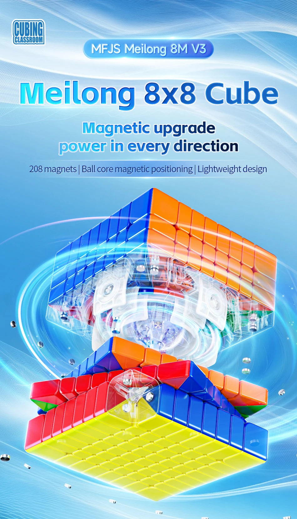 MOYU Speedcube Meilong Magic Cube Stickerless 4x4 5x5 6x6 7x7 8x8  Speed Puzzle Cubes Toys Gift