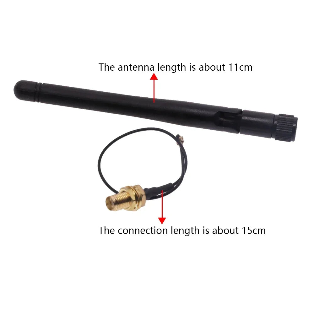 2.4GHz Folded Bluetooth ZigBee Antenna 3dBi with U.FL I-P-E-X-1 to SMA Connector 15cm For ESP8266 ESP32 WiFi Module 2PCS