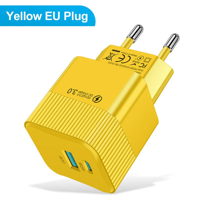2 Ports PD 25W USB C Fast Charger KR EU  Mini Travel Plug Phone Fast Charging Adapter for iPhone 15 Pro Max Oneplus