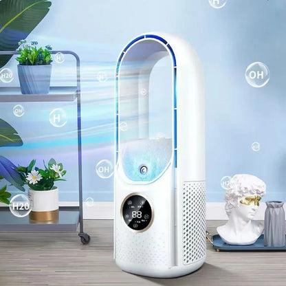 Portable Mini Air Conditioner USB Air Cooler Bladeless Electric Fan 6-speed Silent Timed Air Conditioner Cooling Fan
