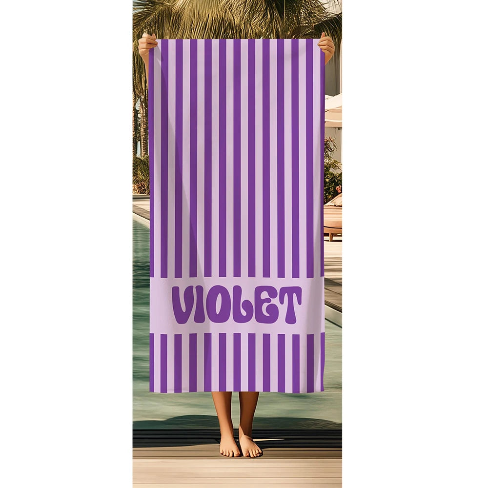 Personalized Beach Towel Custom Name/Logo Microfiber Towel Thin Quick Dry Absorbent for Beach Swimming Yoga Bath Sports