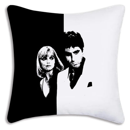 Hot Classic Movie Scarfaces Pillow Covers Cartoon Sofa Decorative Home Double-sided Printing Short Plush Cute Cushion Cover