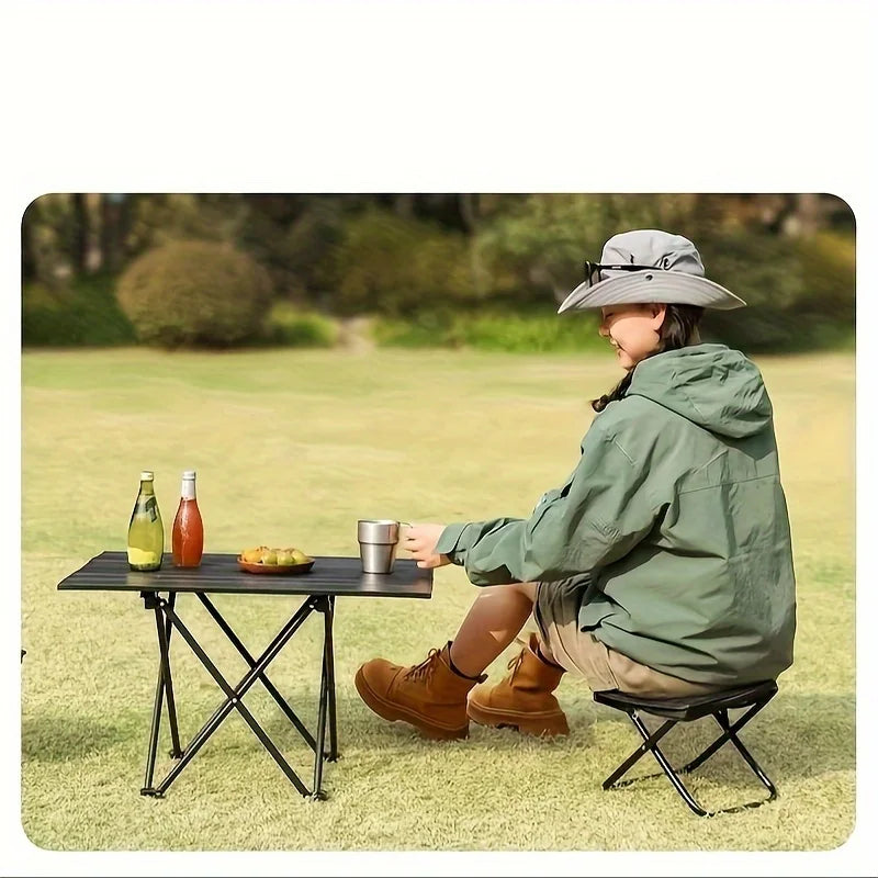 Portable Folding Stool For Outdoor Camping And Fishing, Small Stool With Adjustable Zipper