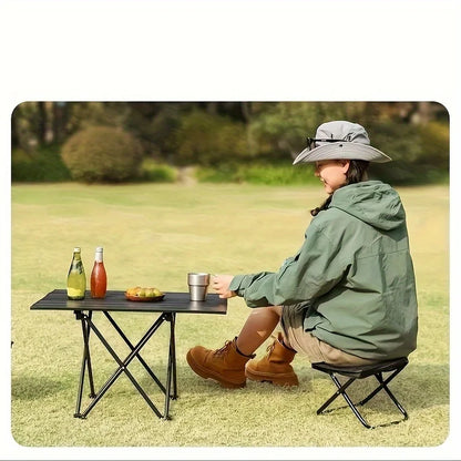 Portable Folding Stool For Outdoor Camping And Fishing, Small Stool With Adjustable Zipper