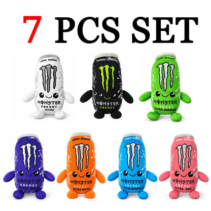 HOT- Monster Plush White Energy Drink Plush Toy Simulation Can Stuffed Doll Cute Soft Figure Decor Gift Friend Home Ornament