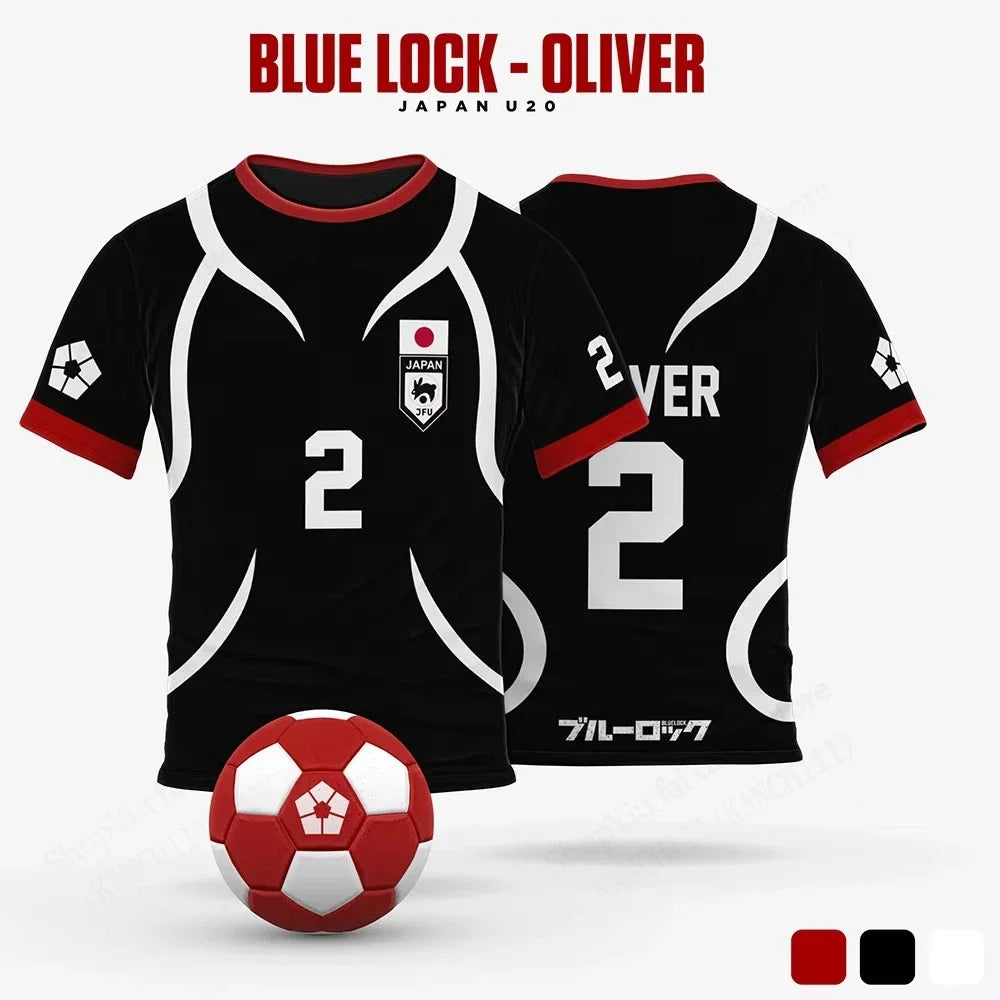 Mens Anime Jersey Blue Lock Sae Itoshi Role Playing 3d Print T-shirt Men Women Fashion Oversized Short Sleeve T shirt Breathable