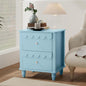 AZ Blue Kids Nightstand,Kids Bedside Table,Night Side Table,2 Drawers Night Stand,Scalloped End Tables Bedroom,Cute Nightstand
