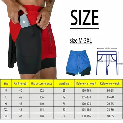 Pokémon Game 2-in-1 Shorts Summer/Autumn Men's and Women's New Joint Sports and Fitness American Trend Double-layer Shorts