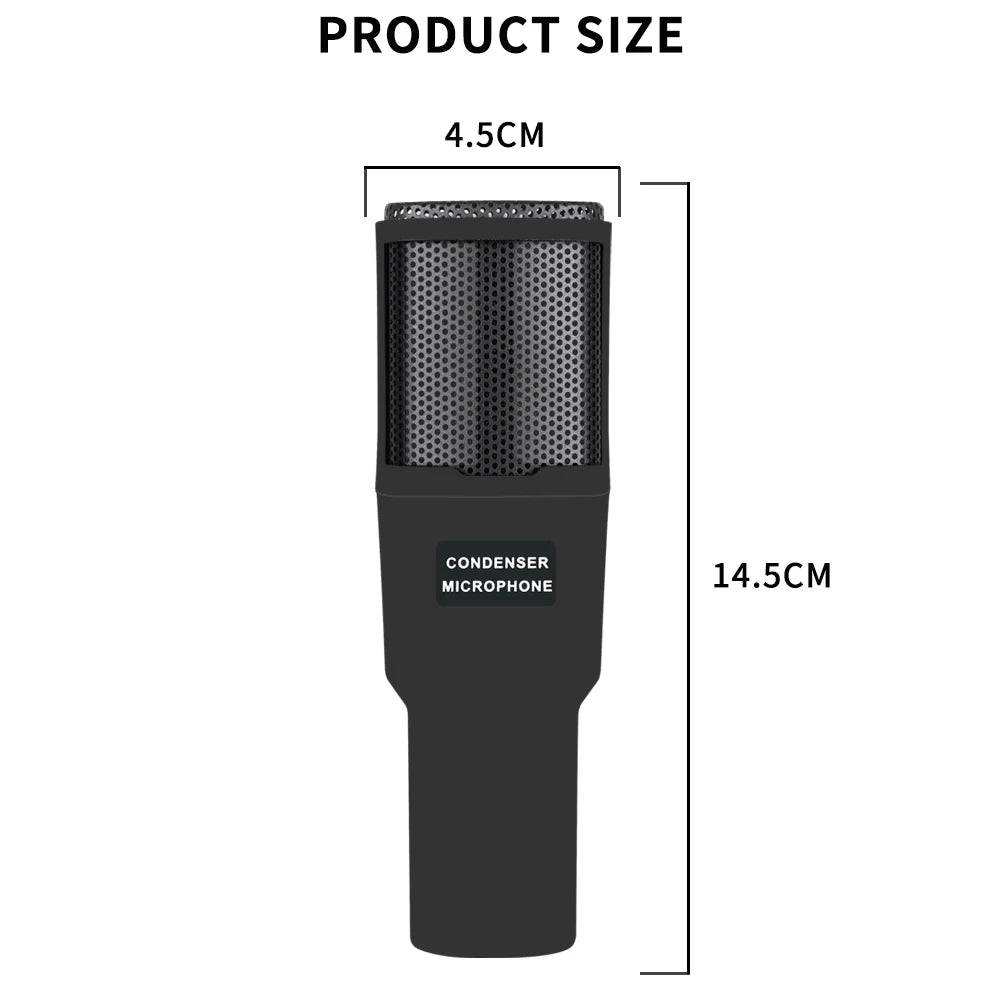 USB Computer Microphone, Condenser PC Mic for Podcasting, Streaming, Vocal Recording, Compatible with PC & Laptop, PS4/5