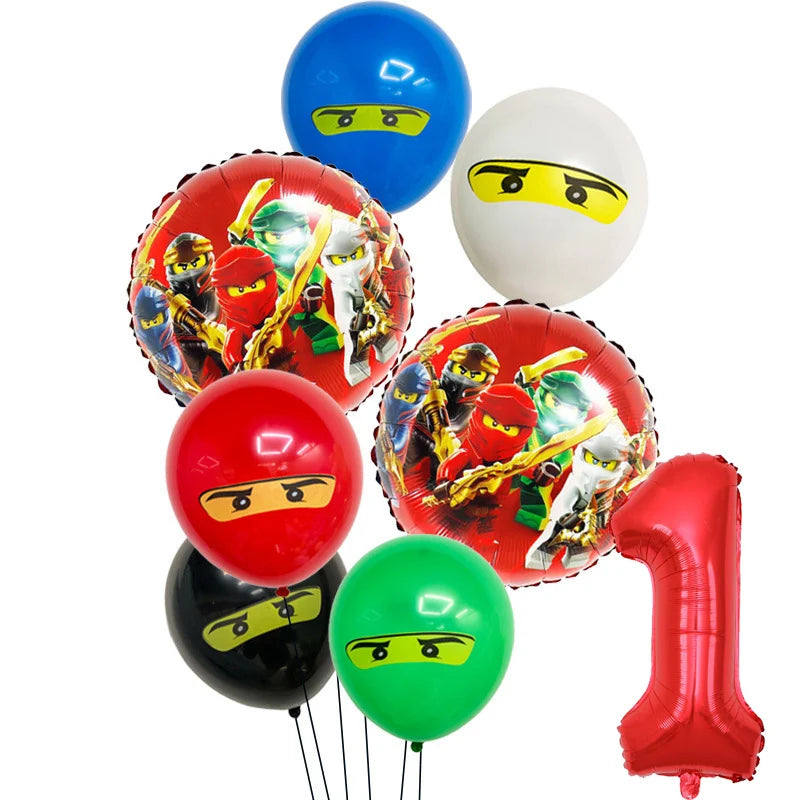 Ninja Birthday Party Decoration Tableware Set Tablecloth Plate Balloon  Cups Napkins Backdrop Banner Cake Toppers Party Supplies