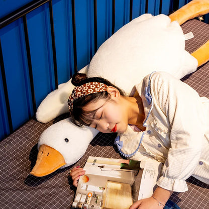 Classics Big White Goose Throw Pillow Fun Internet Famous Goose Plush Body Pillow Accompany Sleep Pillow Sofa Cushion Kids Gift