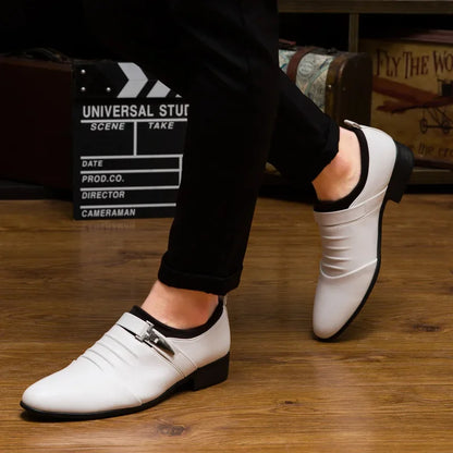 Hot Sale Dress Shoes Man Big Size 48 Casual Business Leather Shoes Men Pointed Toe Wedding Shoe Classic White Men's Formal Shoes