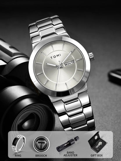TOMI Luxury Business Men's Watch Gift Box Set Lapel Box Trendy Simple Multi-functional Quartz Watch Men's Watch Christmas