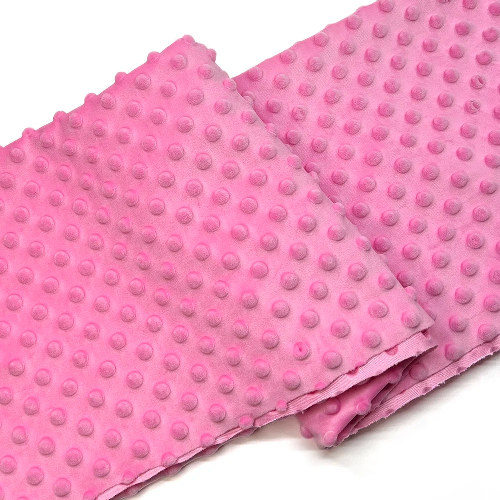 Minky Dot Fabric For Baby Comfort Blankets 1mm Pile Length Polyester Single Sided Swaddle Baby Crying Comfort Plush Fabric