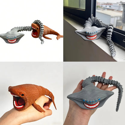Bloop Sea Monster 3D Printed Flexible Articulated Fidget Toy – Sea Eater Deep Sea Creature Collectible Stress Relief Desk Toy