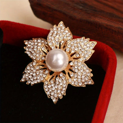 Baroque Luxury Beautiful Openwork Floral Design Brooch for Men and Women, Jewelry Accessories, Wedding Holiday Party Gift