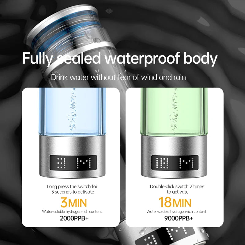 USB Battery-Powered Portable Hydrogen-Rich Water Cup 6000 Ppb 9000 Ppb for Home And Car Use