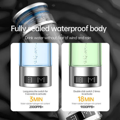 USB Battery-Powered Portable Hydrogen-Rich Water Cup 6000 Ppb 9000 Ppb for Home And Car Use