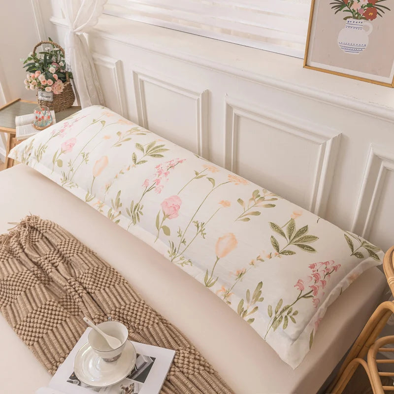 1pc 100% Polyester And Hemp Double Long Pillowcases,  Pillowcase Lover Sleeping Bedding