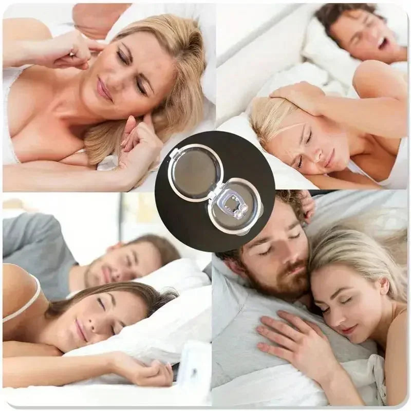 Magnetic Anti Snoring Nose Clip Silicone Snore Stopper Sleep Aid Apnea Corrector Guard with Case for Men Women Vent Blocker Clip