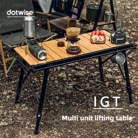 Dotwise Camping Table Foldable Portable IGT Outdoor Table Adjustable Height Aluminum Alloy For Outdoor Barbecue Picnic Fishing