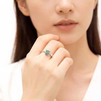 Open-end Blueberry Ring,Europe Style Fine Jewerly For Women,2022 Summer Sweet Fruits Gift In 925 Sterling Silver
