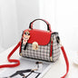 Fashion Plaid Pattern Handbag Women's Buckle Flap Shoulder Bag Purse Ladies PU Leather Crossbody Bag