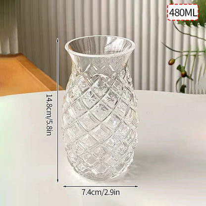 Transparant Drinking Glass Cup Creative Wave Shape Iced Coffee Tumbler Cup Juice Milk Tea Mug Drinkware Water Glasses Ripple Mug