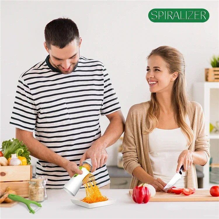 LMETJMA Zucchini Pasta Noodle Spaghetti Maker Heavy Duty Spiralizer Vegetable Slicer Vegetable Spiral Slicer Cutter  KC0335