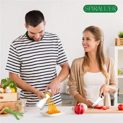 LMETJMA Zucchini Pasta Noodle Spaghetti Maker Heavy Duty Spiralizer Vegetable Slicer Vegetable Spiral Slicer Cutter  KC0335