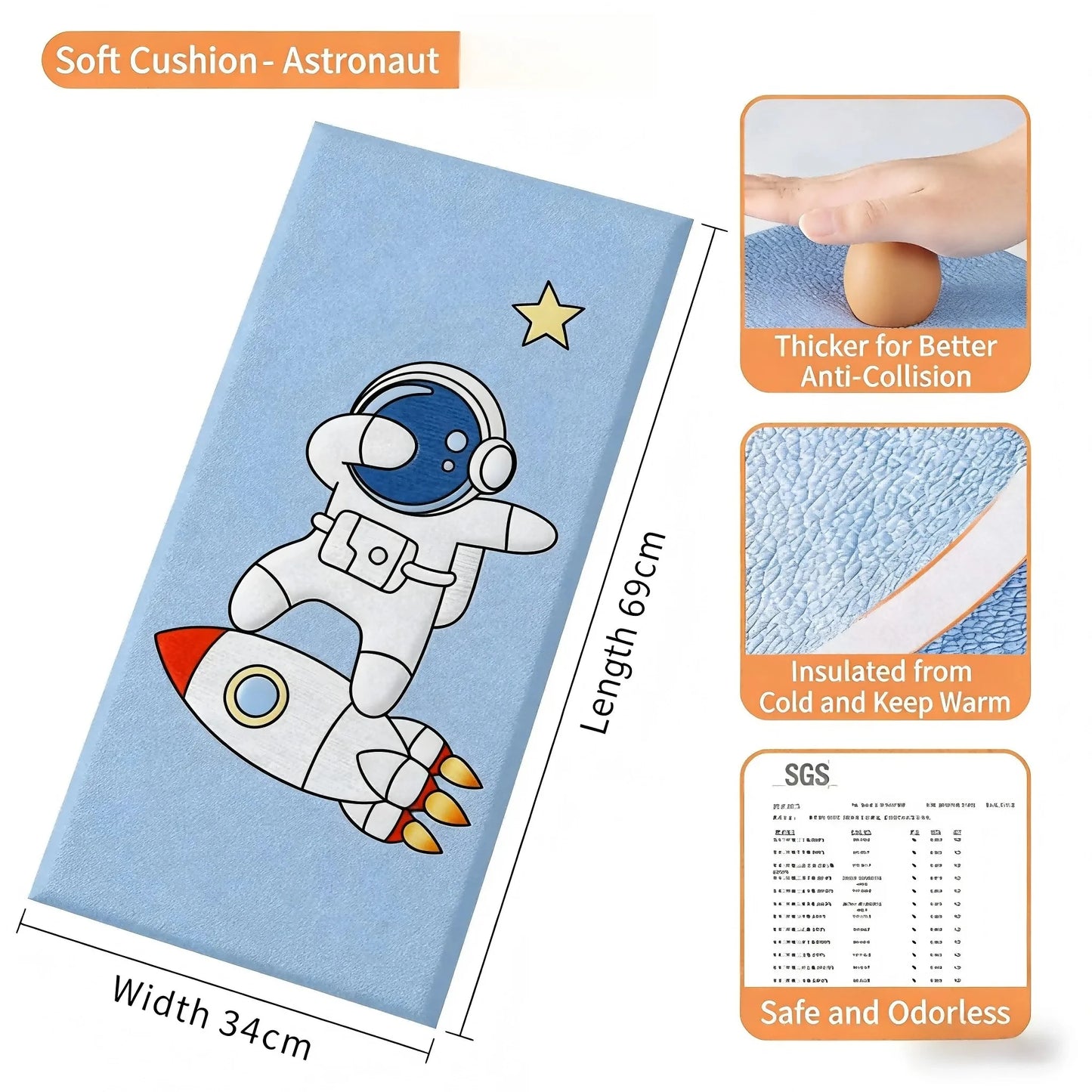 Self-Adhesive Anti-Collision Wall Padding for Kids, Tatami Style Bedside Headboard Cushion, Soft Wall Protector for Bedroom